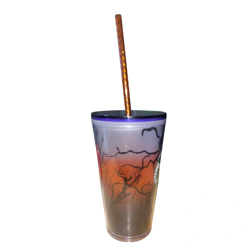 NWT Starbucks Fall 2022 Halloween Raven's Perch Glow In The Dark 16oz Tumbler